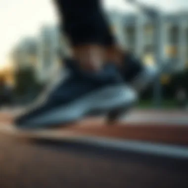 Athletic shoes in action