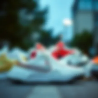 Diverse models of Nike shoes displayed