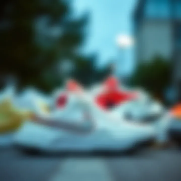 Diverse models of Nike shoes displayed