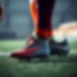 Detailed view of football boots showcasing advanced technology