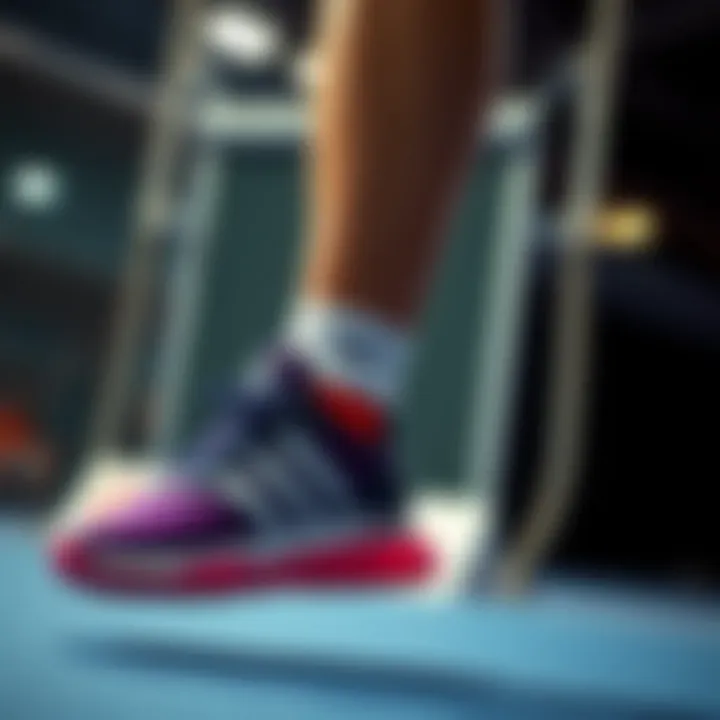 Athlete wearing adidas shoes during a performance