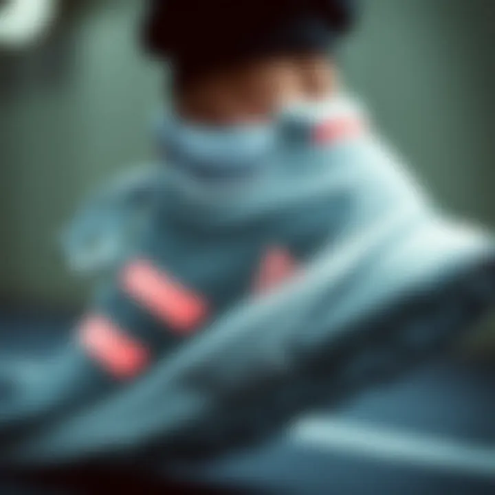 Close-up of adidas shoe technology features