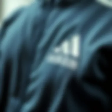 Close-up of fabric textures in a tracksuit