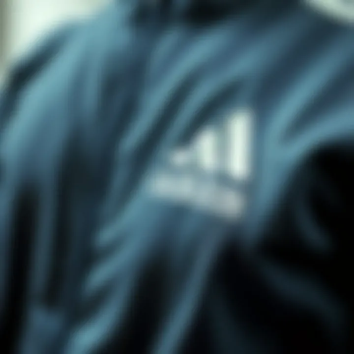 Close-up of fabric textures in a tracksuit