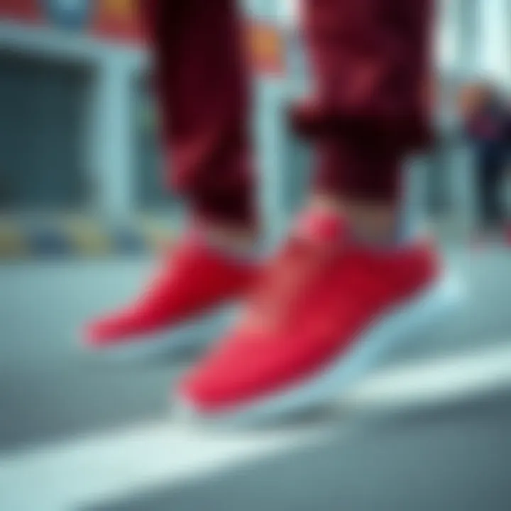 Dynamic lifestyle showcasing Adidas sneakers in action