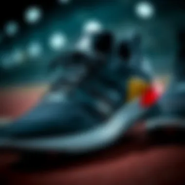 Close-up of the technical features of Adidas Tensaur Run sneakers demonstrating their performance attributes.