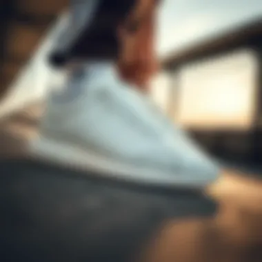 Versatility Redefined: Adidas White Shoes in Action Versatile usage of Adidas white shoes for various activities.