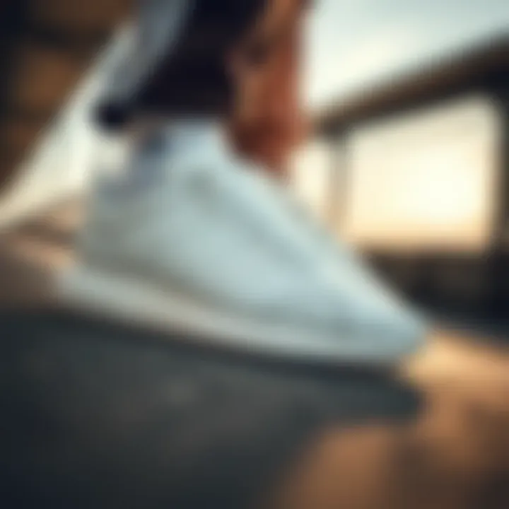 Versatility Redefined: Adidas White Shoes in Action Versatile usage of Adidas white shoes for various activities.