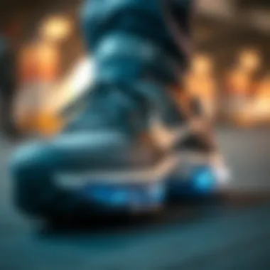 Close-up of cushioning technology in air shoes