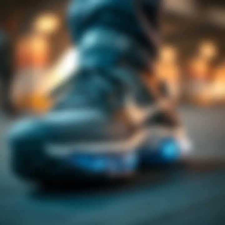 Close-up of cushioning technology in air shoes