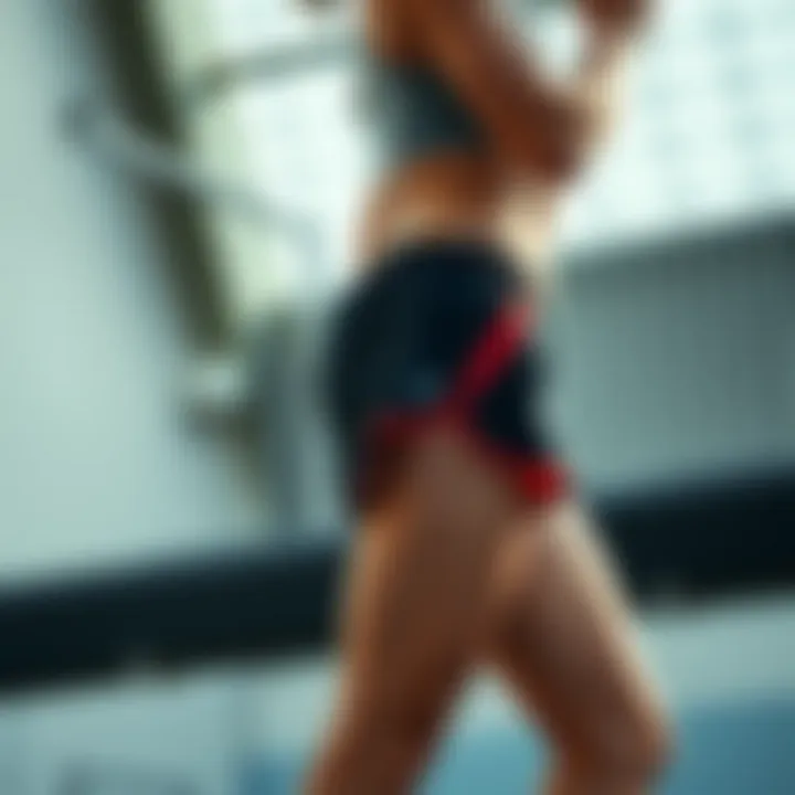 Comfort in Motion: Asics Shorts in Action Athlete demonstrating the comfort of Asics shorts during a workout