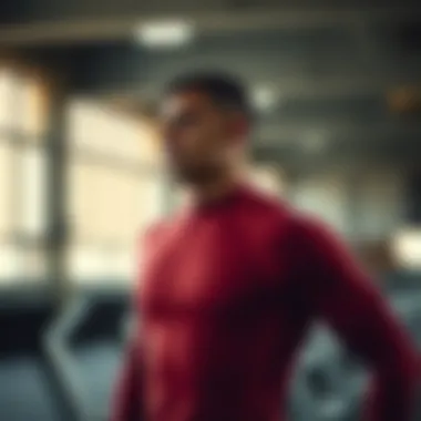 Athlete wearing a compression shirt during training