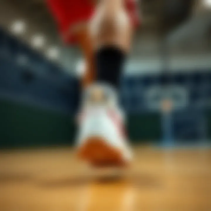 A basketball player demonstrating agility on the court