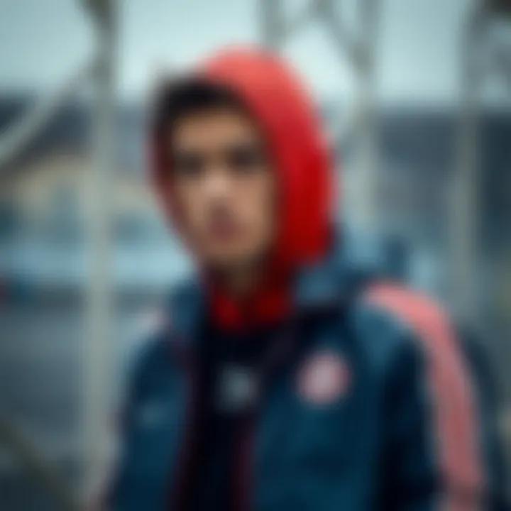 Bayern Munich jacket paired with athletic gear