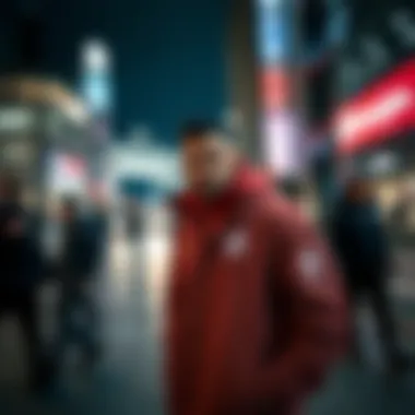 Stylish Bayern Munich winter jacket in urban setting