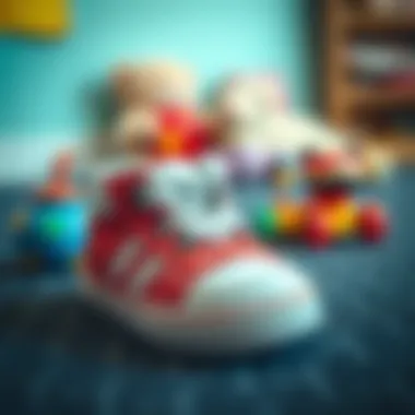 Playtime and Walking Development Toys and baby shoes illustrating the importance of play in walking development