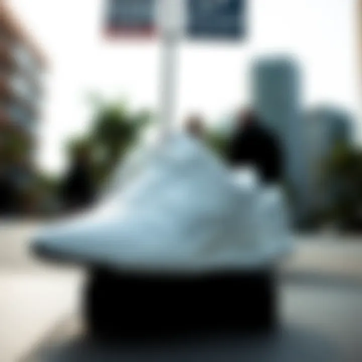 White Nike TN in an urban setting highlighting style