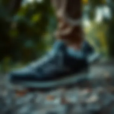 Camper Runner Shoes in Nature Dynamic display of Camper Runner shoes in an outdoor setting