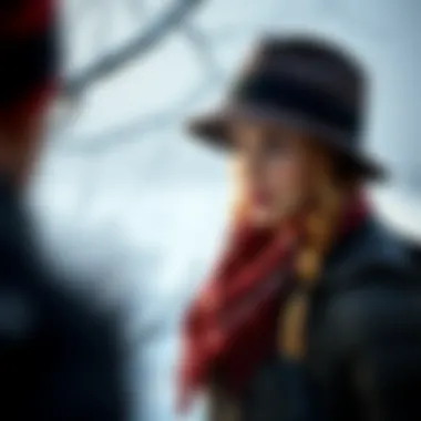 A chic fedora worn in a snowy outdoor setting