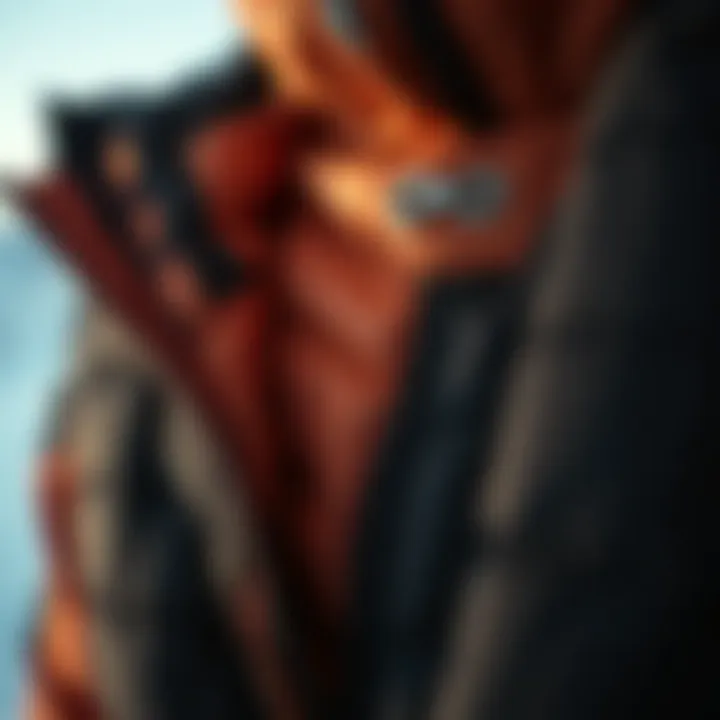 Close-up of insulation material in a jacket