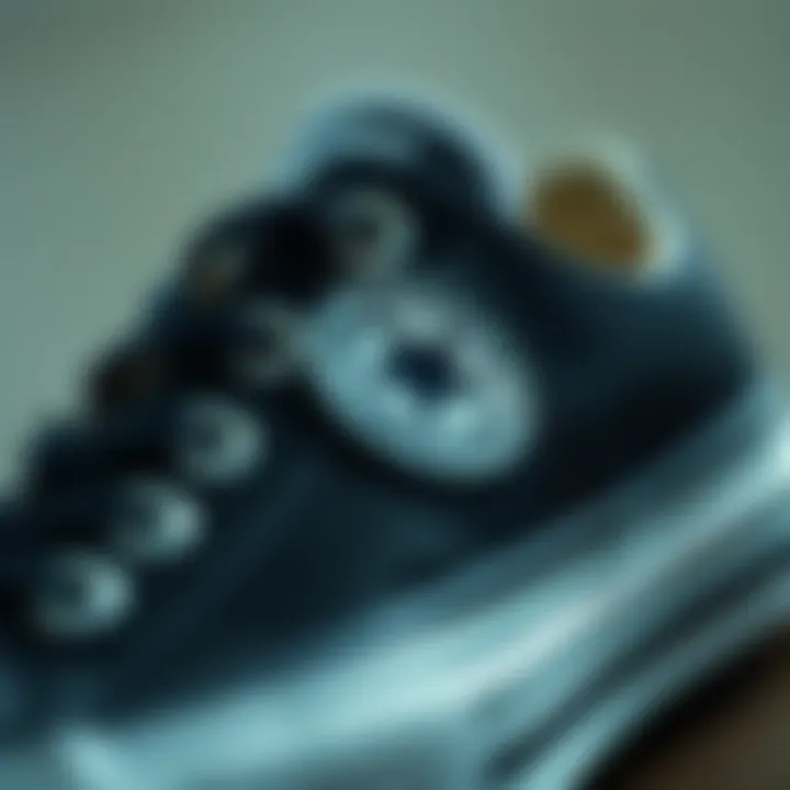 Close-up of Converse children's shoe details