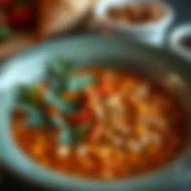 Rich Lentil Soup A vibrant bowl of lentil soup, showcasing the rich colors and textures of lentils and spices