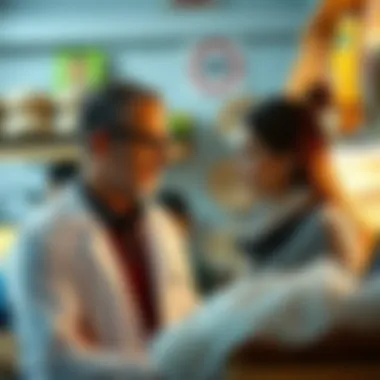 A nutritionist discussing bread options with a client.