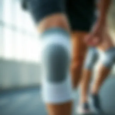 Close-up of various types of knee supports showcasing their features