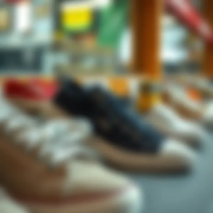 Diverse styles of canvas shoes displayed