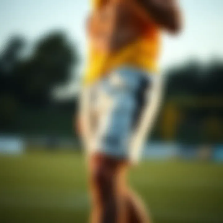 Athlete demonstrating comfort in football shorts during play