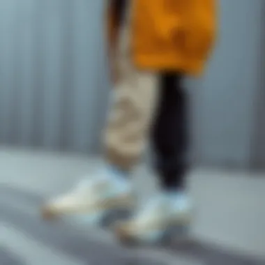 Fashion-forward outfit complemented by air sports shoes