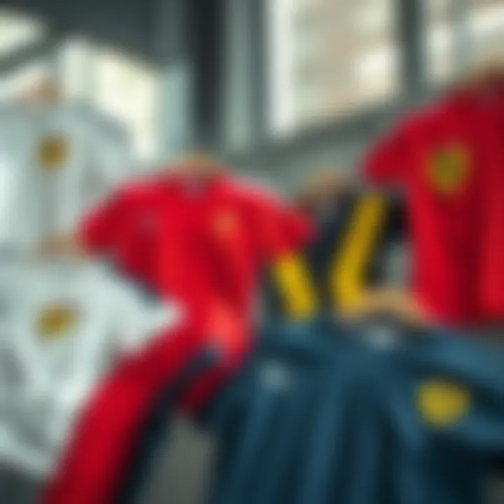 Unique Design Features of Ferrari Puma T-Shirts Stylish arrangement of Ferrari Puma t-shirts highlighting their unique designs