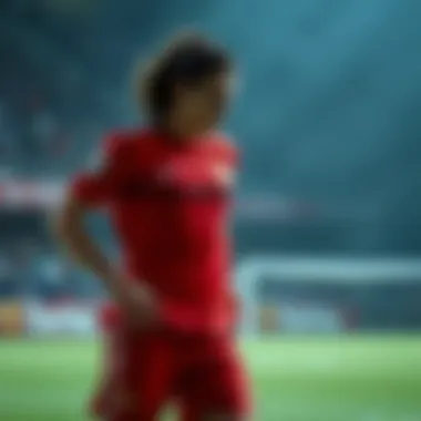 An athlete in action, wearing a high-performance football kit during a match.