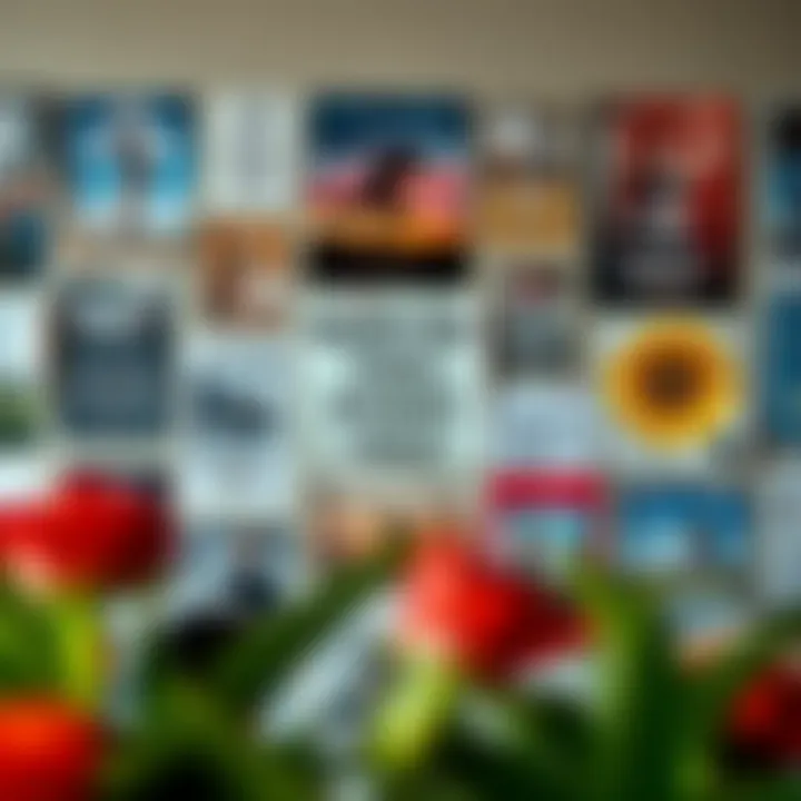 Motivational quotes and inspiring imagery on a vision board