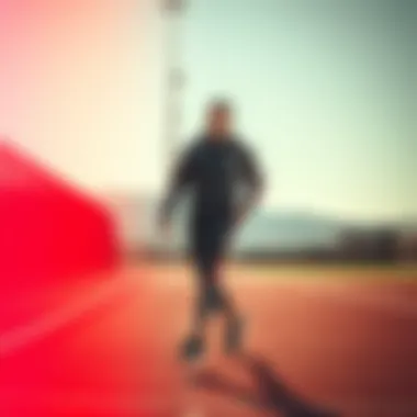 Athlete in Jordan Tracksuit Bottoms During Training Athlete wearing Jordan tracksuit bottoms during training