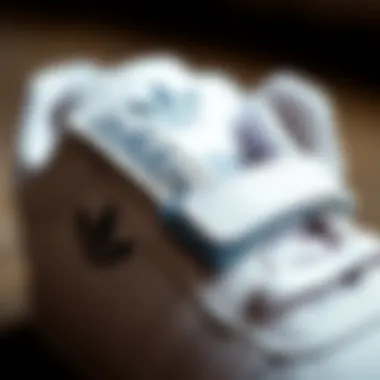 Close-up of high-quality materials used in Adidas baby shoes, emphasizing durability and comfort
