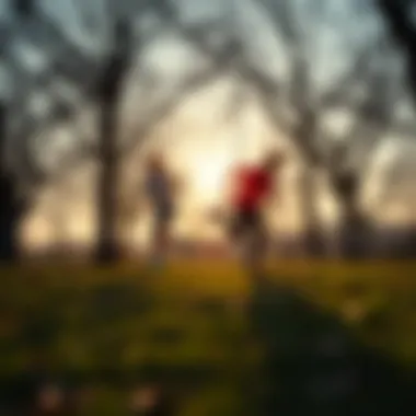 The Thrill of Running: Energy in Motion A dynamic running scene in a park