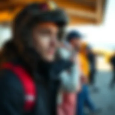 Different styling options for the North Face parka, displayed with various outfits.