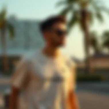 Active lifestyle with Lacoste t-shirt in a dynamic setting