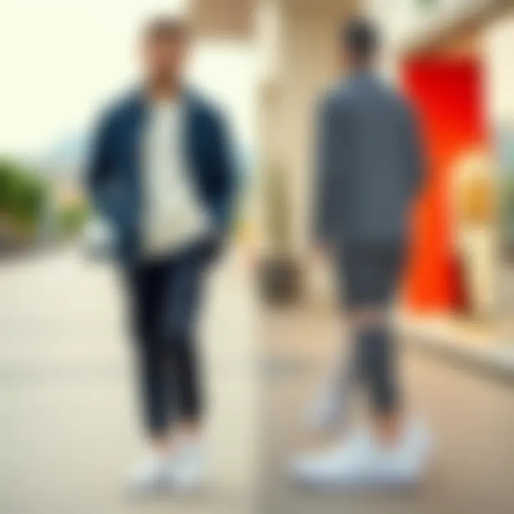 A modern outfit paired with Lacoste shoes for a stylish look