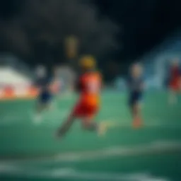 Lacrosse field showcasing players in action