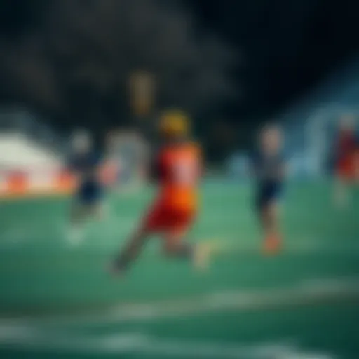 Lacrosse field showcasing players in action