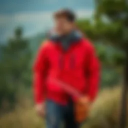 Stylish outdoor jacket in a natural setting