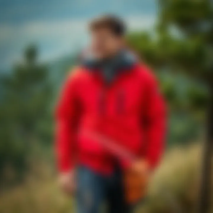 Stylish outdoor jacket in a natural setting