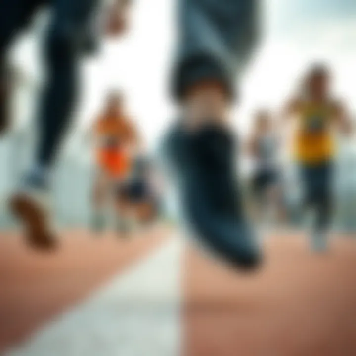 Diverse Styles of Maskaret Footwear in Action Different styles of Maskaret shoes in various athletic settings