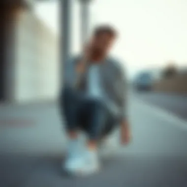 Styling with New Balance White Sneakers A stylish outfit complemented by New Balance white sneakers