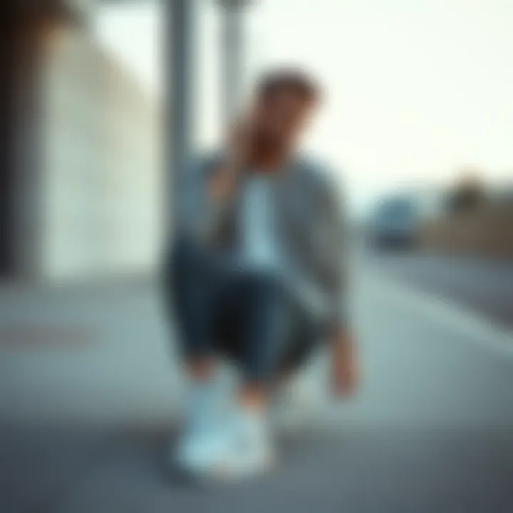 Styling with New Balance White Sneakers A stylish outfit complemented by New Balance white sneakers