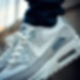 Close-up of Nike Air Max 90 Gri showcasing its iconic design elements