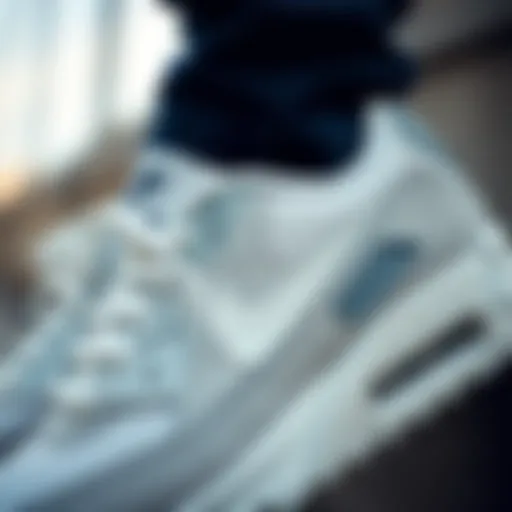 Close-up of Nike Air Max 90 Gri showcasing its iconic design elements