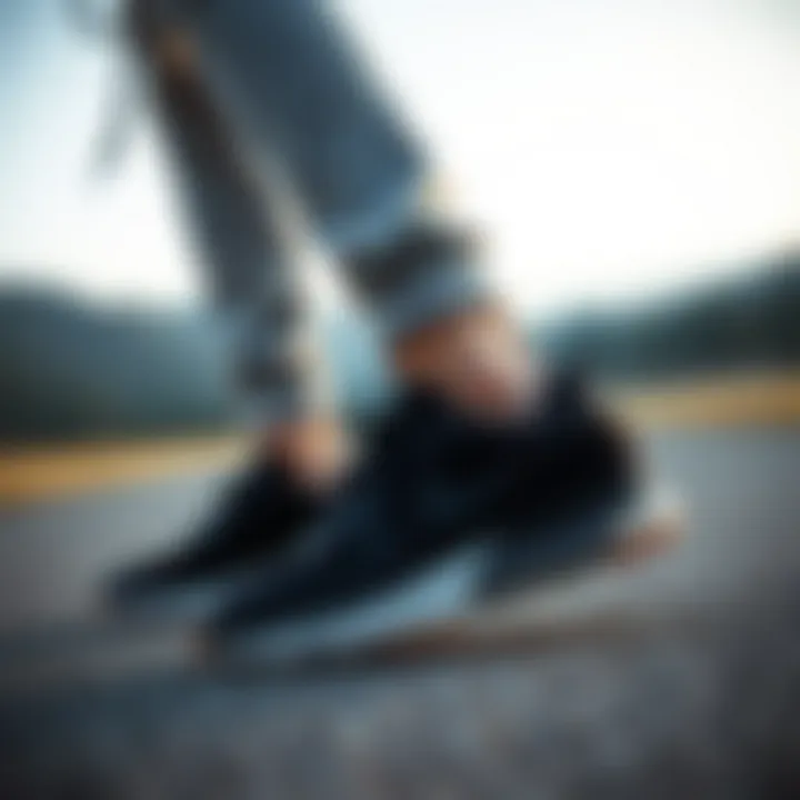 Fashionable outfit paired with Nike black sneakers